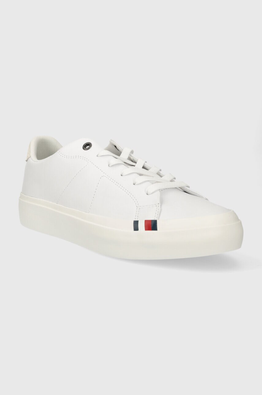 Шкіряні кросівки Tommy Hilfiger THICK VULC LOW PREMIUM LTH колір білий FM0FM04881