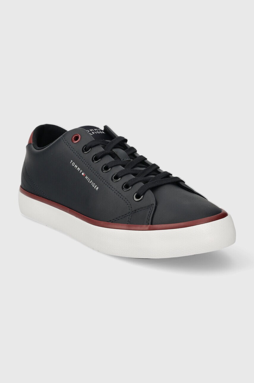 Шкіряні кеди Tommy Hilfiger TH HI VULC CORE LOW LEATHER ESS чоловічі колір синій FM0FM05041