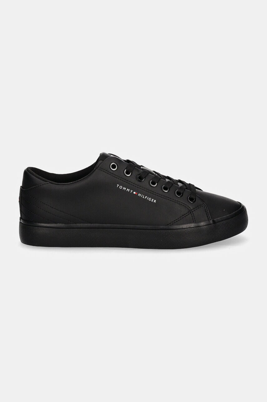 Шкіряні кеди Tommy Hilfiger TH HI VULC CORE LOW LEATHER ESS чоловічі колір чорний FM0FM05041