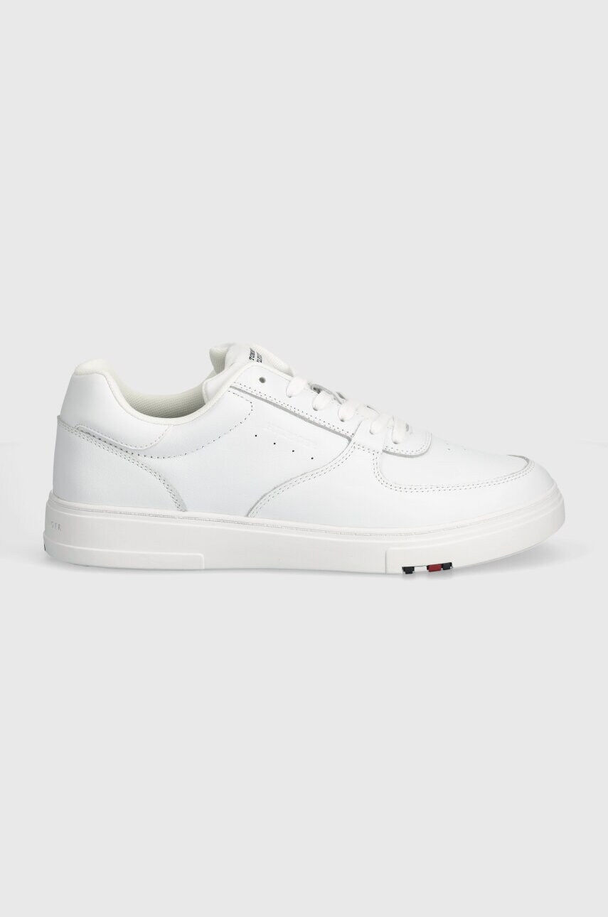 Шкіряні кросівки Tommy Hilfiger MODERN CUP CORPORATE LTH колір білий FM0FM04941