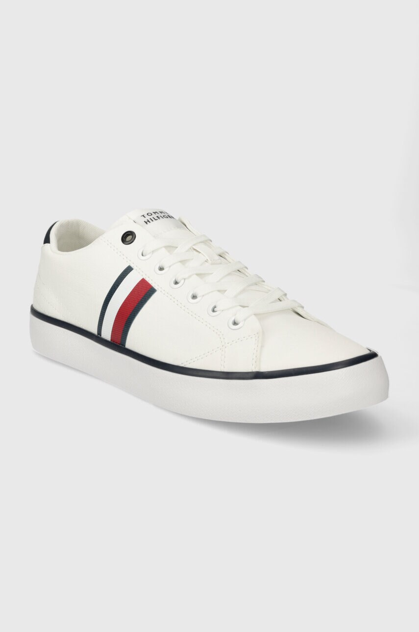 Кеди Tommy Hilfiger TH HI VULC LOW STRIPES MESH чоловічі колір білий FM0FM04946
