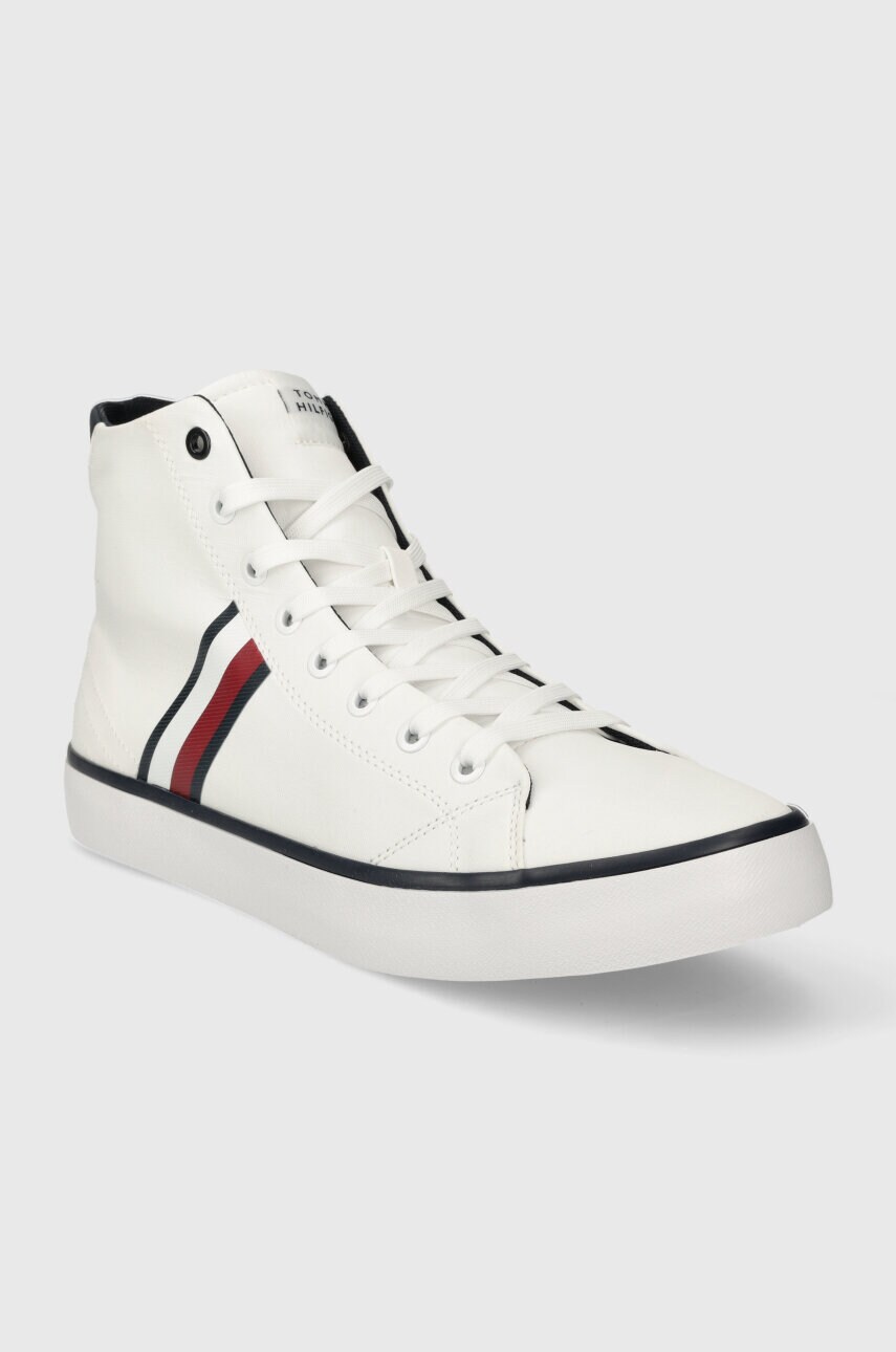 Кеди Tommy Hilfiger TH HI VULC STRIPES MESH чоловічі колір білий FM0FM04948