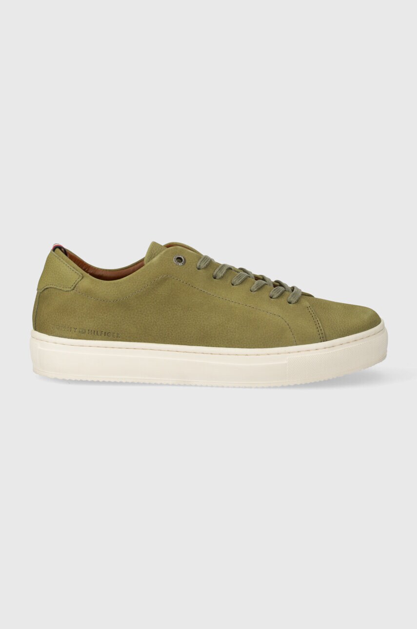 Шкіряні кросівки Tommy Hilfiger PREMIUM CORPORATE LTH SEASONAL колір зелений FM0FM04965
