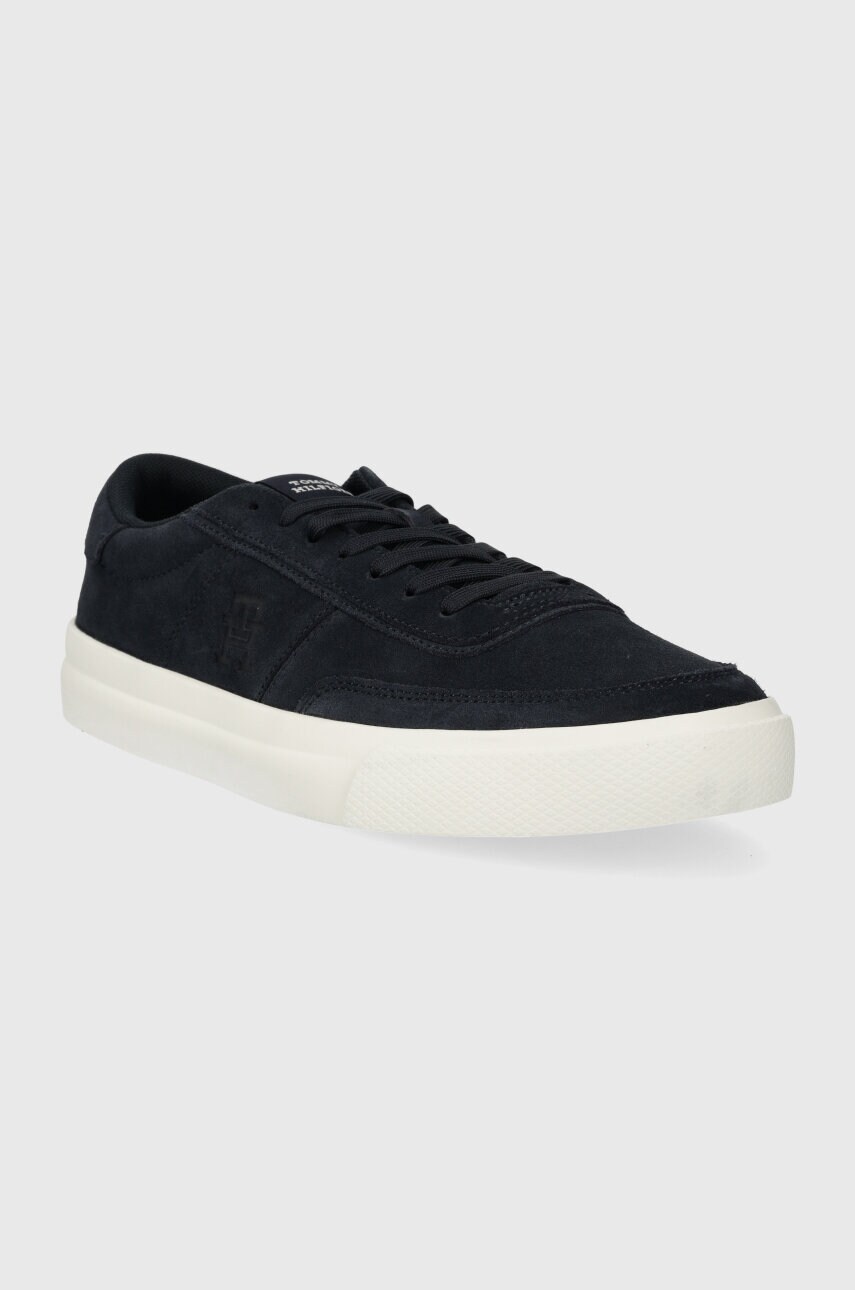 Замшеві кросівки Tommy Hilfiger TH CUPSET SUEDE колір синій FM0FM04977