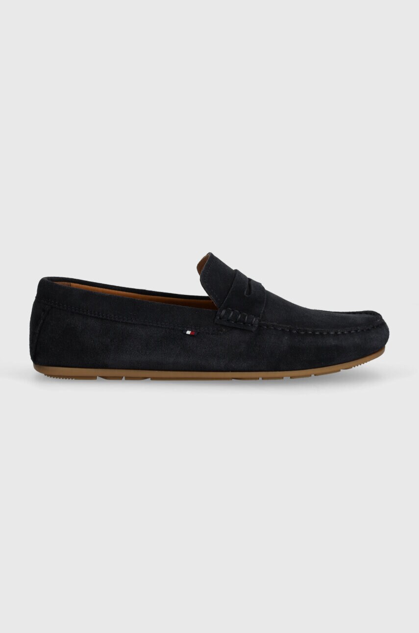 Замшеві мокасини Tommy Hilfiger CASUAL SUEDE DRIVER чоловічі колір синій FM0FM04998