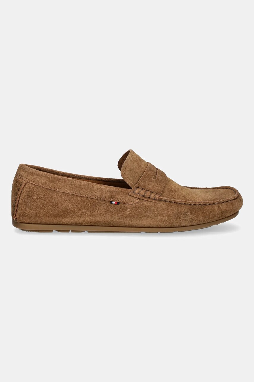 Замшеві мокасини Tommy Hilfiger CASUAL SUEDE DRIVER чоловічі колір коричневий FM0FM04998
