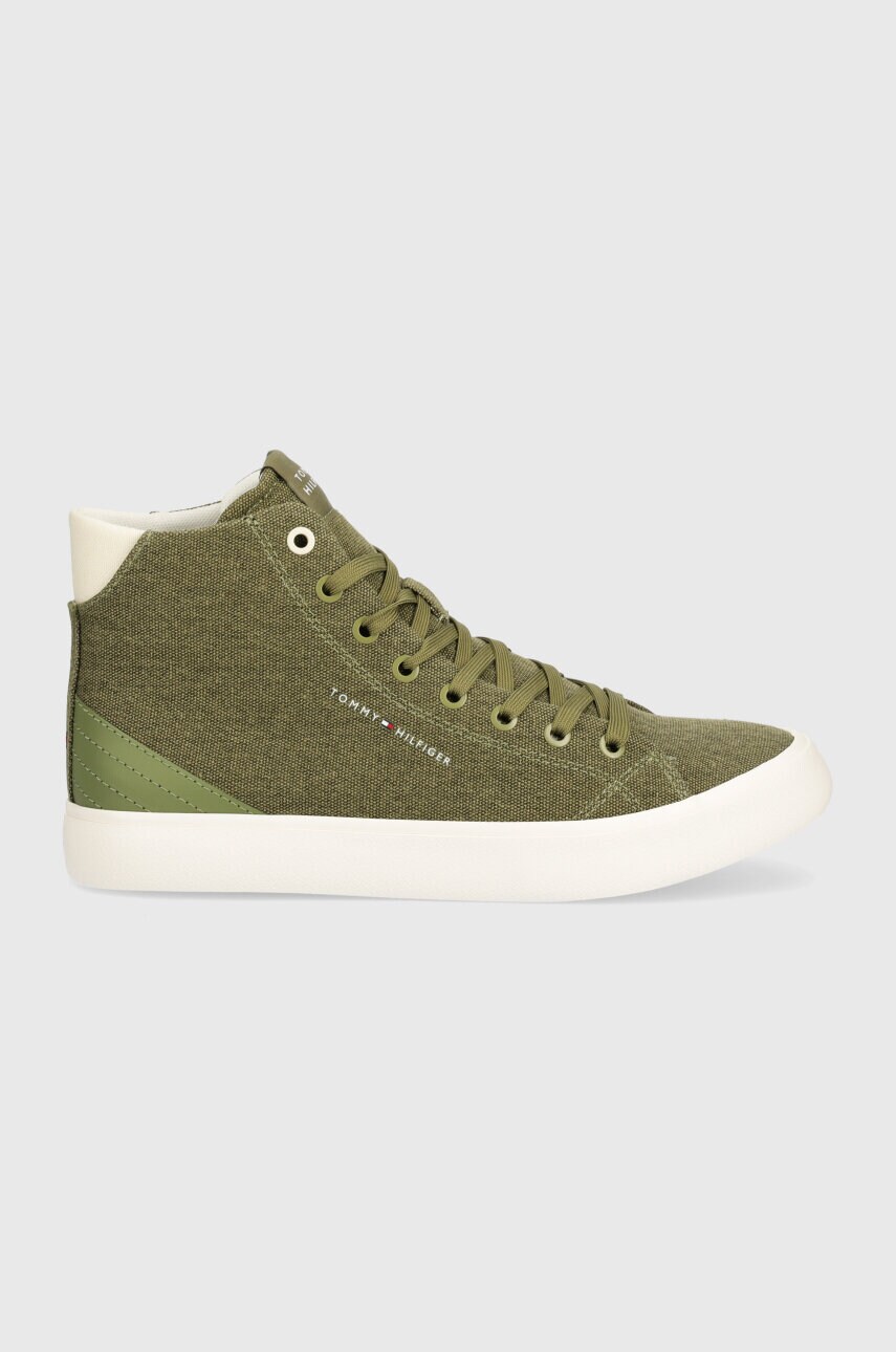 Кеди Tommy Hilfiger TH HI VULC SUMMER CVS чоловічі колір зелений FM0FM05076