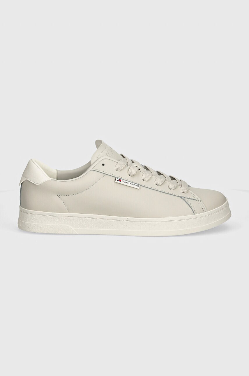 Шкіряні кросівки Tommy Jeans TJM LEATHER LOW CUPSOLE колір чорний EM0EM01374