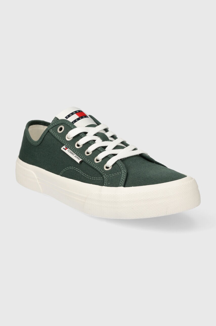Купити Кеди Tommy Jeans TJM LACE UP CANVAS COLOR чоловічі колір зелений EM0EM01365 – головне зображення