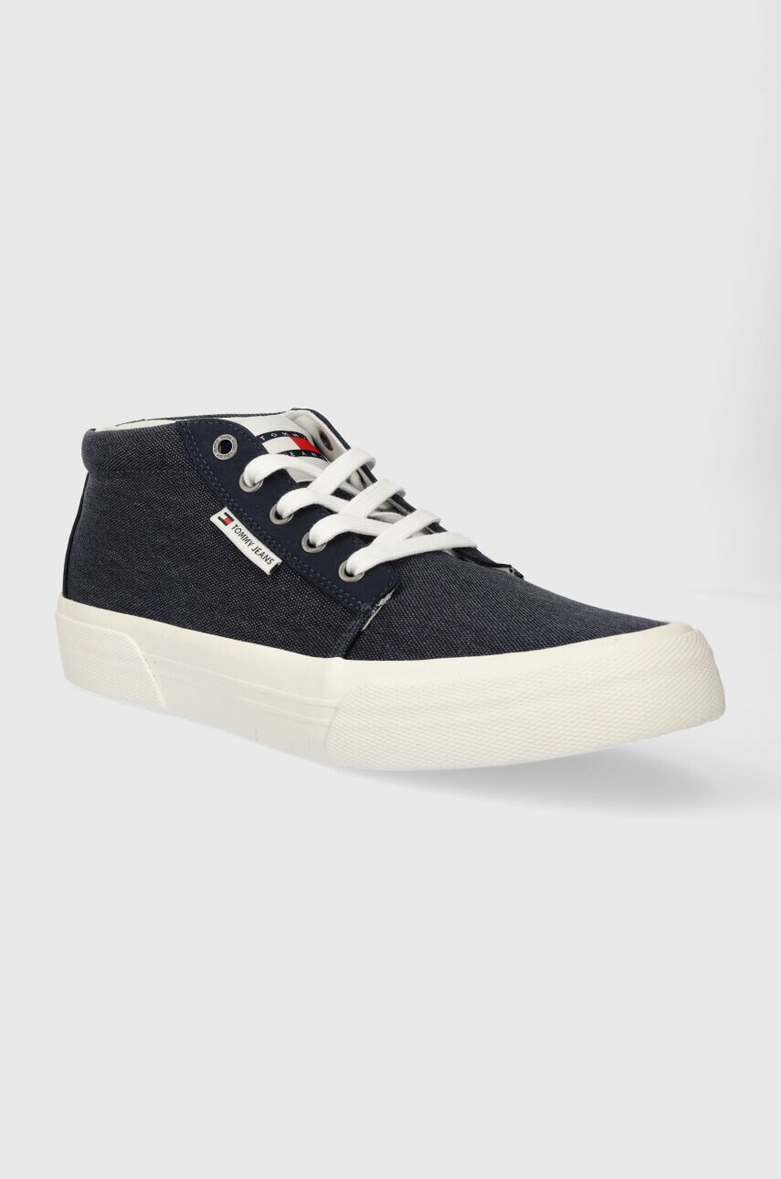 Кросівки Tommy Jeans TJM MID CUT CANVAS COLOR колір синій EM0EM01412
