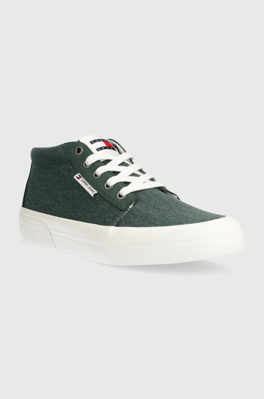 Кросівки Tommy Jeans TJM MID CUT CANVAS COLOR колір зелений EM0EM01412