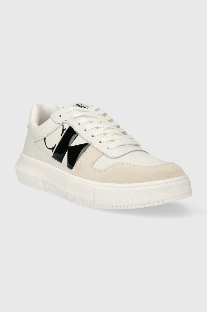 Шкіряні кросівки Calvin Klein Jeans CHUNKY CUPSOLE LTH NBS DC колір білий YM0YM00897