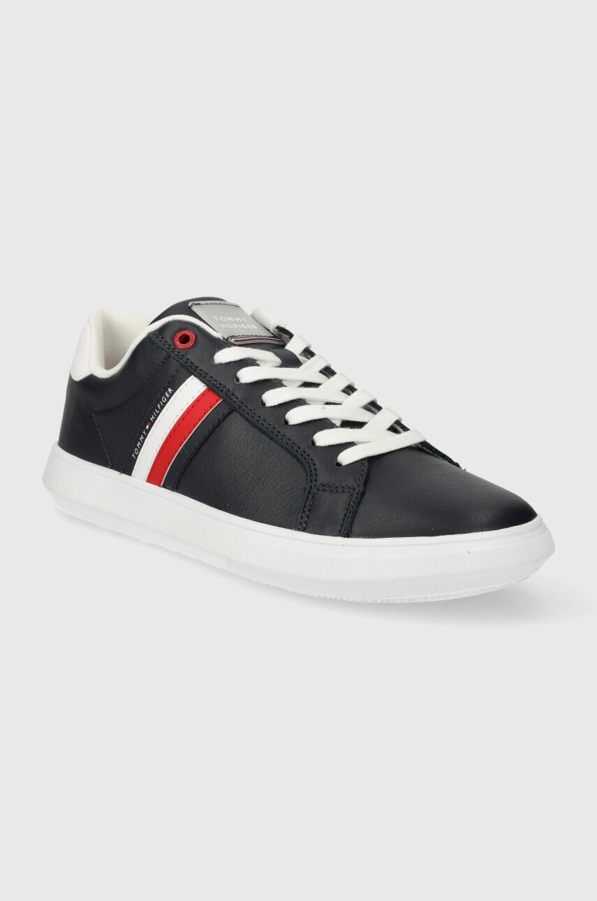 Шкіряні кросівки Tommy Hilfiger ESSENTIAL LEATHER CUPSOLE колір синій FM0FM04921
