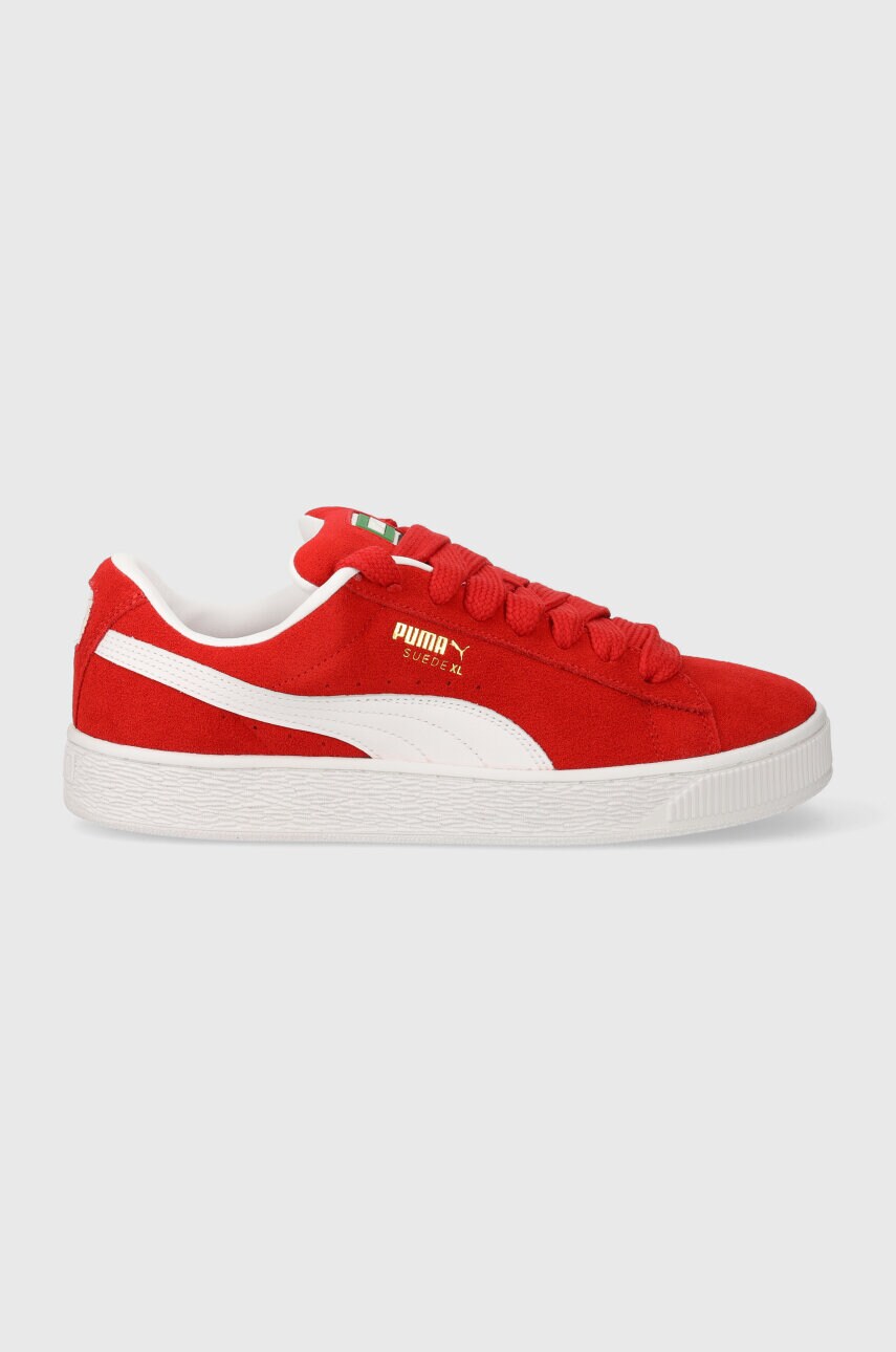 Шкіряні кросівки Puma Suede XL колір червоний 395205