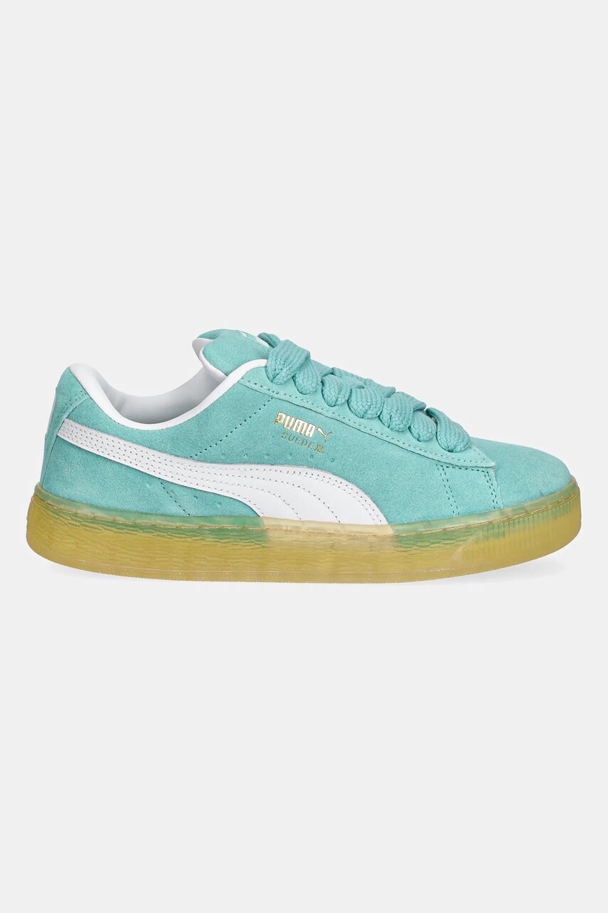 Шкіряні кросівки Puma Suede XL колір бірюзовий 395205