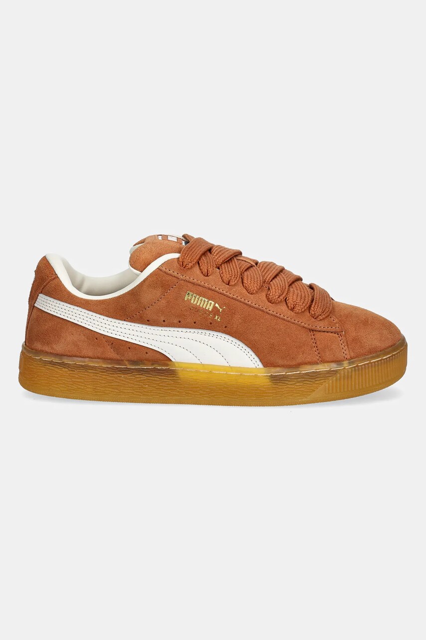Шкіряні кросівки Puma Suede XL колір коричневий 395205