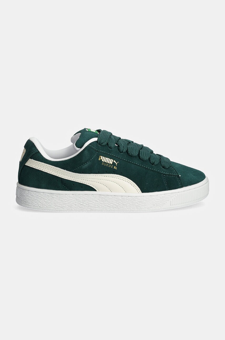 Шкіряні кросівки Puma Suede XL колір зелений 395205