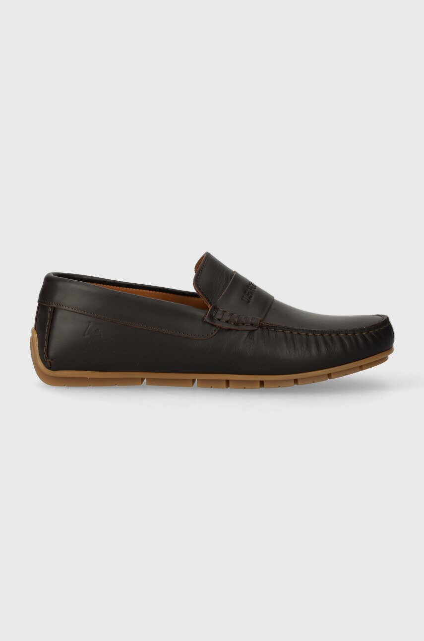 Шкіряні мокасини U.S. Polo Assn. RIVER чоловічі колір коричневий RIVER003M 4L1