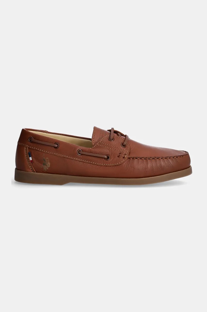 Шкіряні мокасини U.S. Polo Assn. SAIL чоловічі колір коричневий SAIL003M 4L1