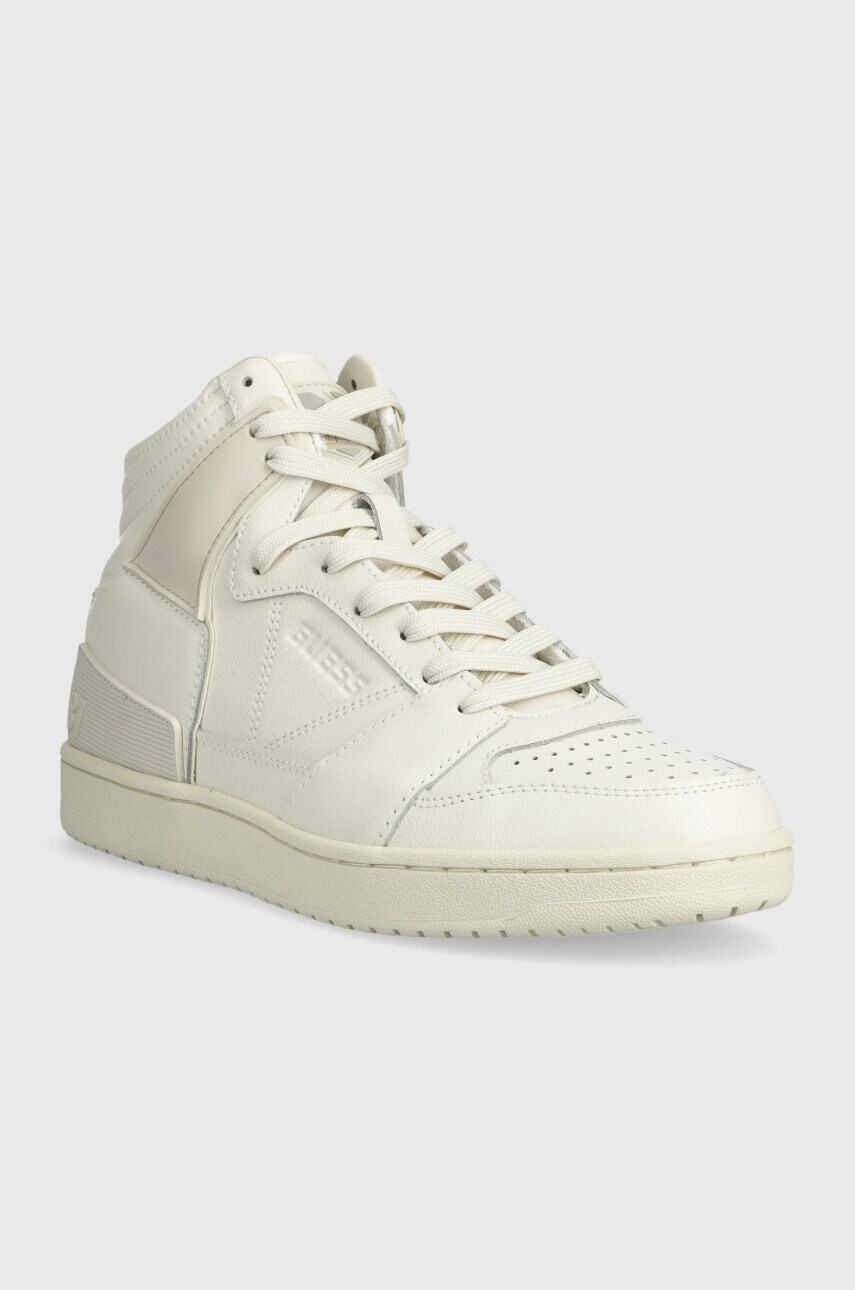Шкіряні кросівки Guess SAVA MID колір бежевий FMJSAM ELE12