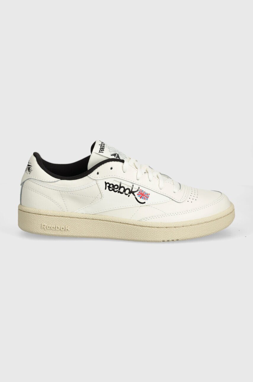 Шкіряні кросівки Reebok Classic Club C 85 колір бежевий 100074477