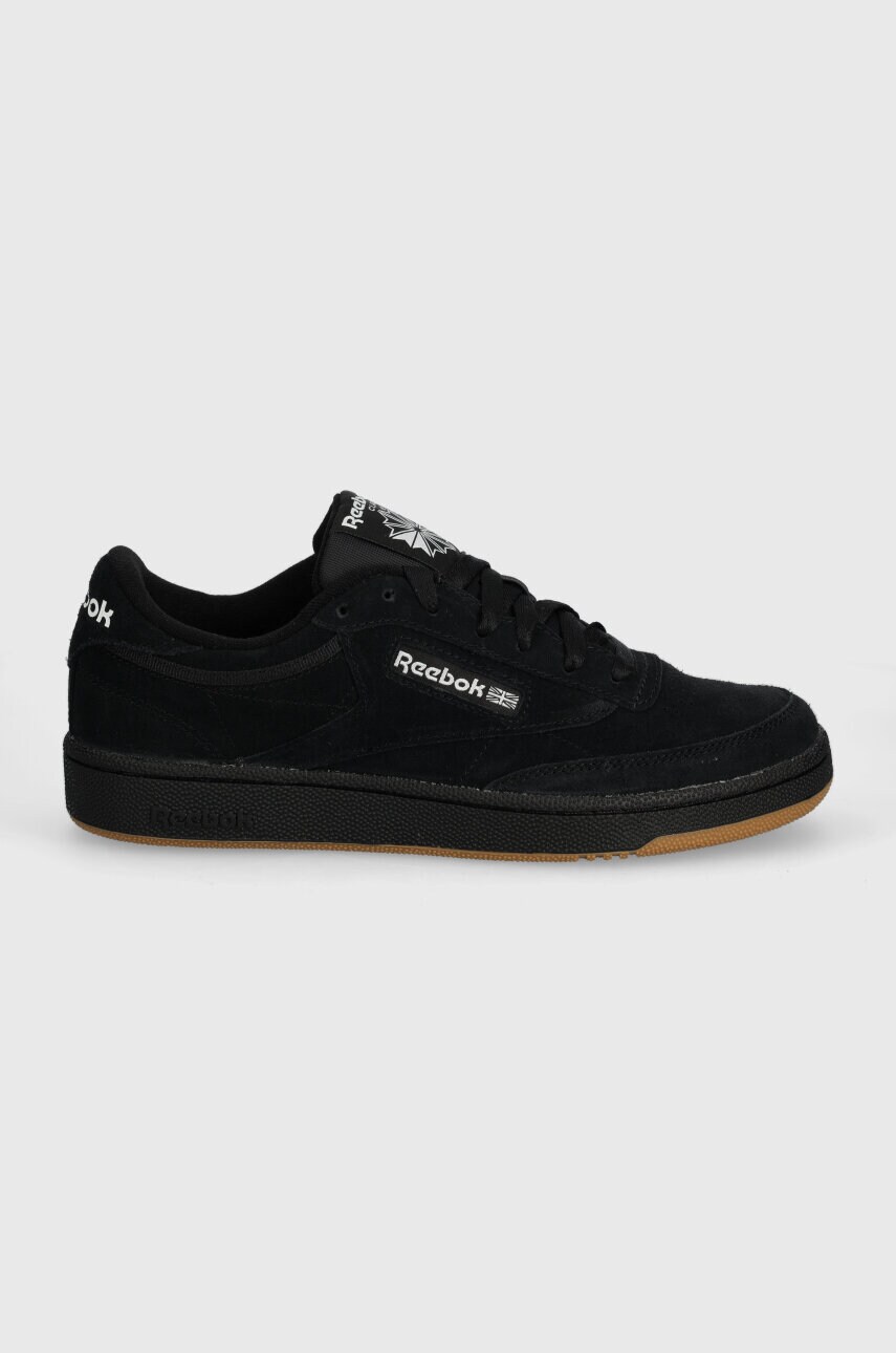 Замшеві кросівки Reebok Classic Club C 85 колір чорний 100074449