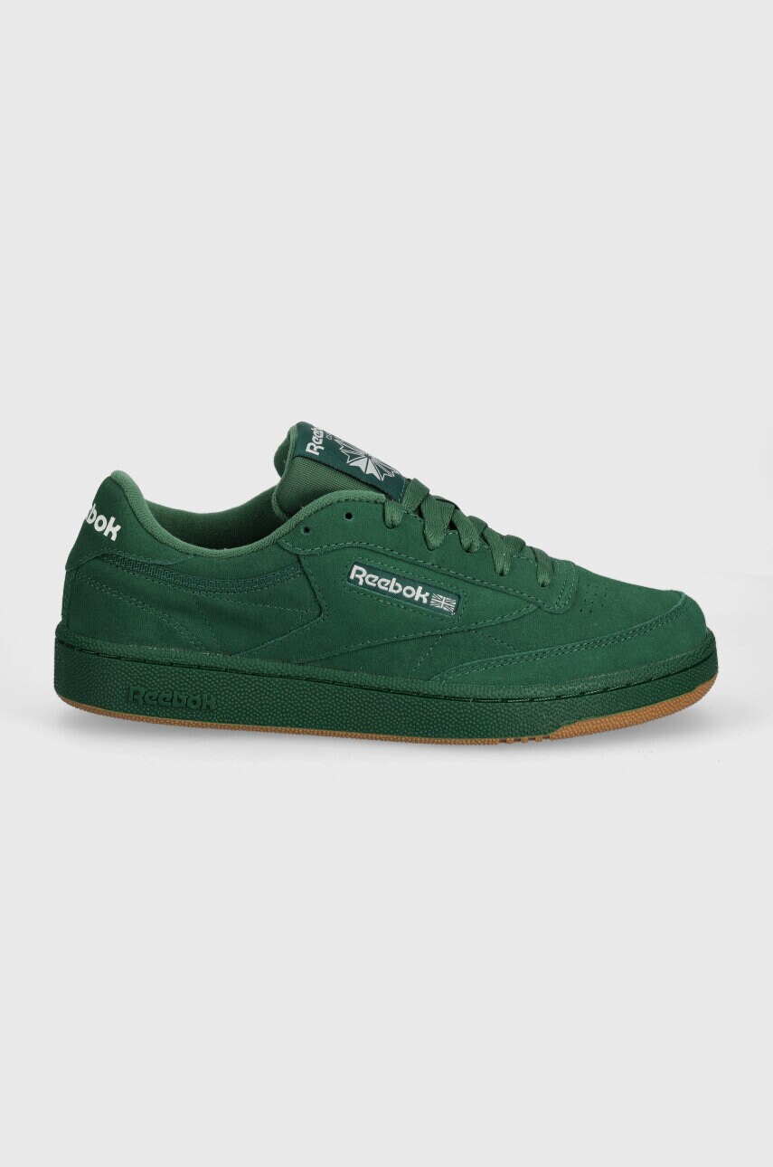 Замшеві кросівки Reebok Classic Club C 85 колір зелений 100074451