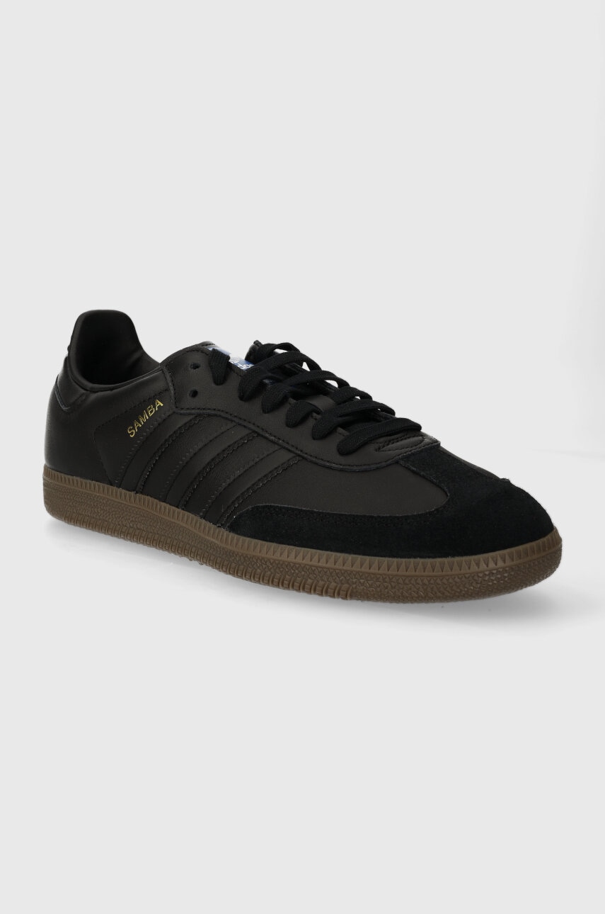 Шкіряні кросівки adidas Originals Samba OG колір чорний IE3438