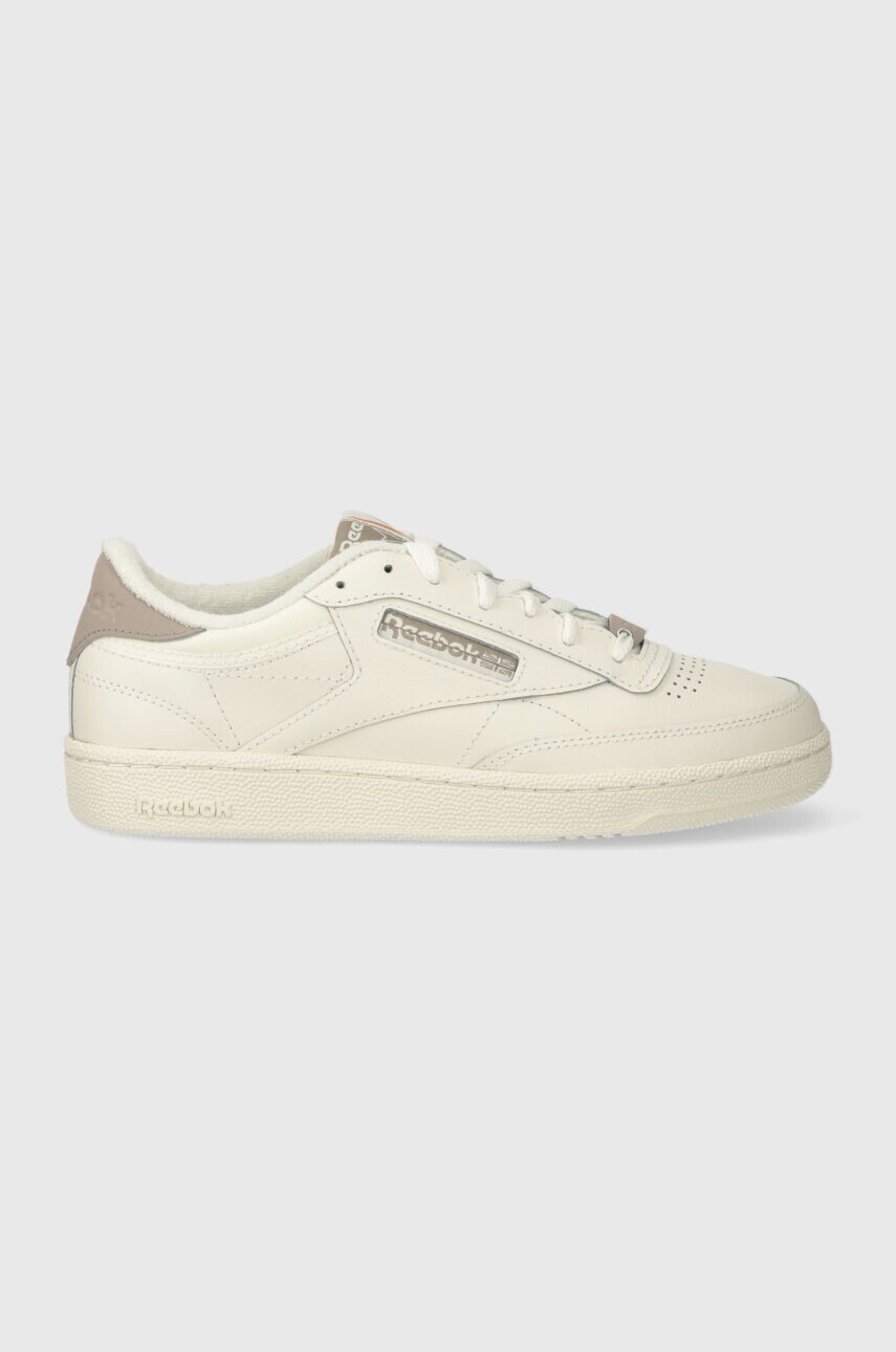 Шкіряні кросівки Reebok Classic Club C 85 колір бежевий 100074162
