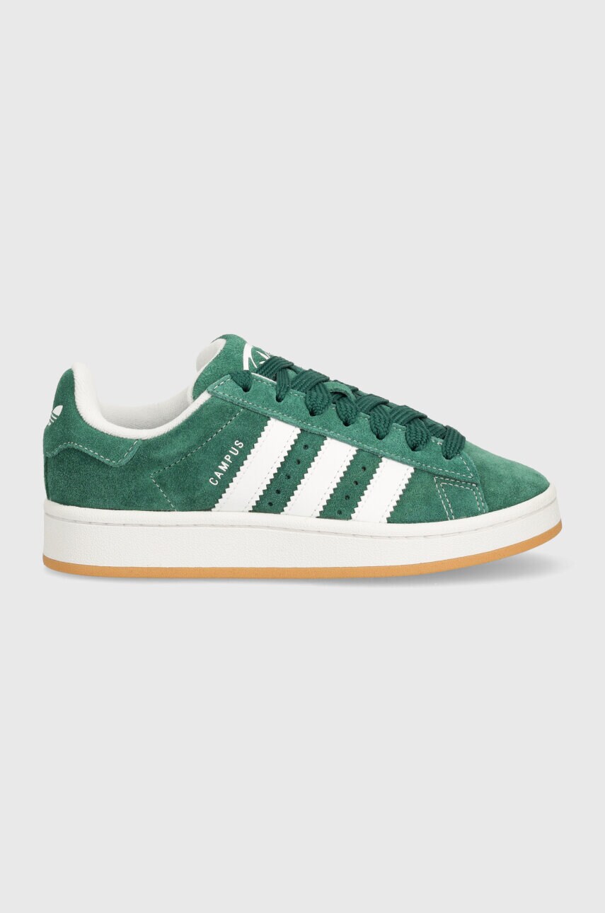 Замшеві кросівки adidas Originals Campus 00s J колір зелений IH7492