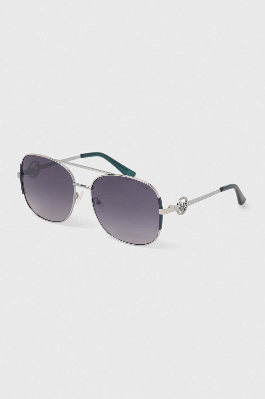 Сонцезахисні окуляри Guess жіночі колір срібний GF6127 10C