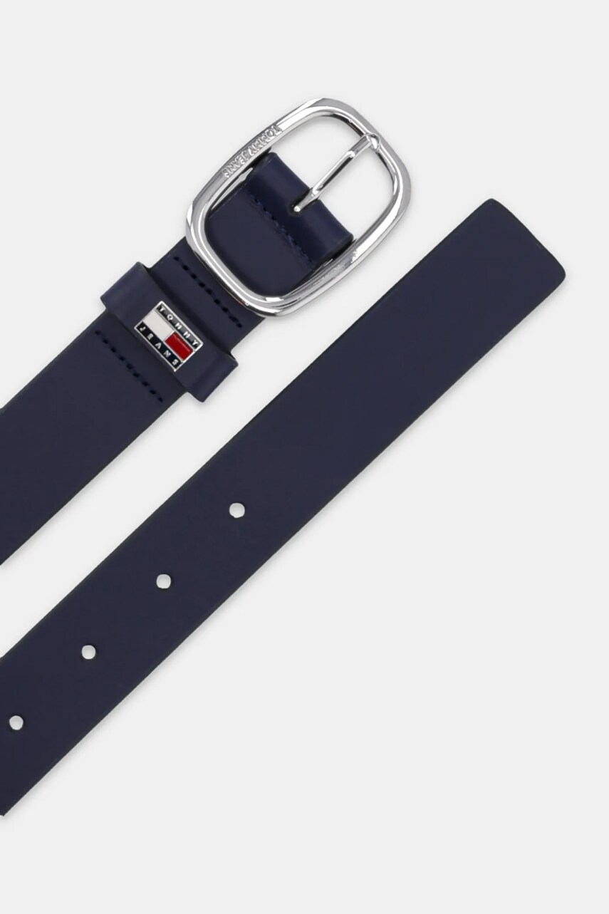 Шкіряний ремінь Tommy Jeans жіночий колір синій AW0AW15836
