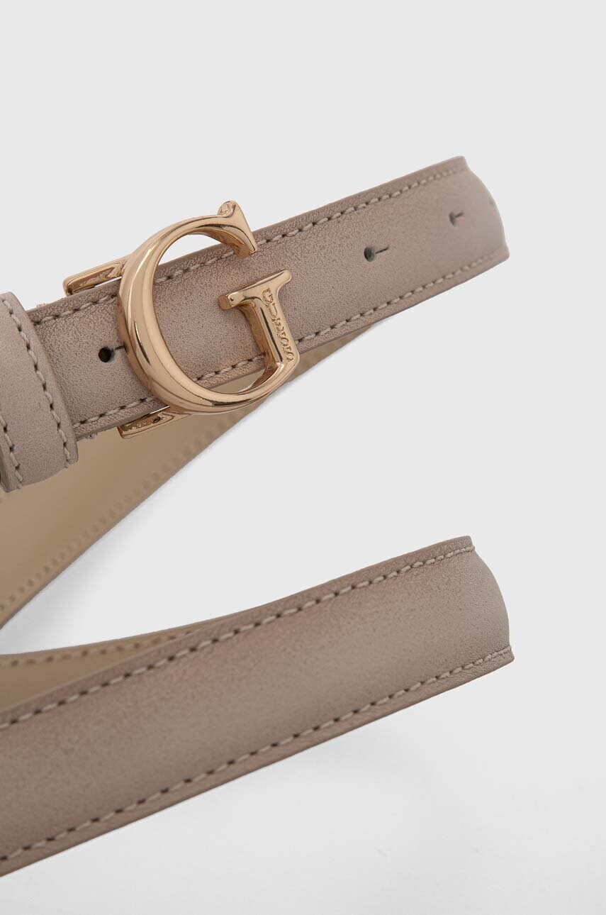 Шкіряний ремінь Guess жіночий колір бежевий