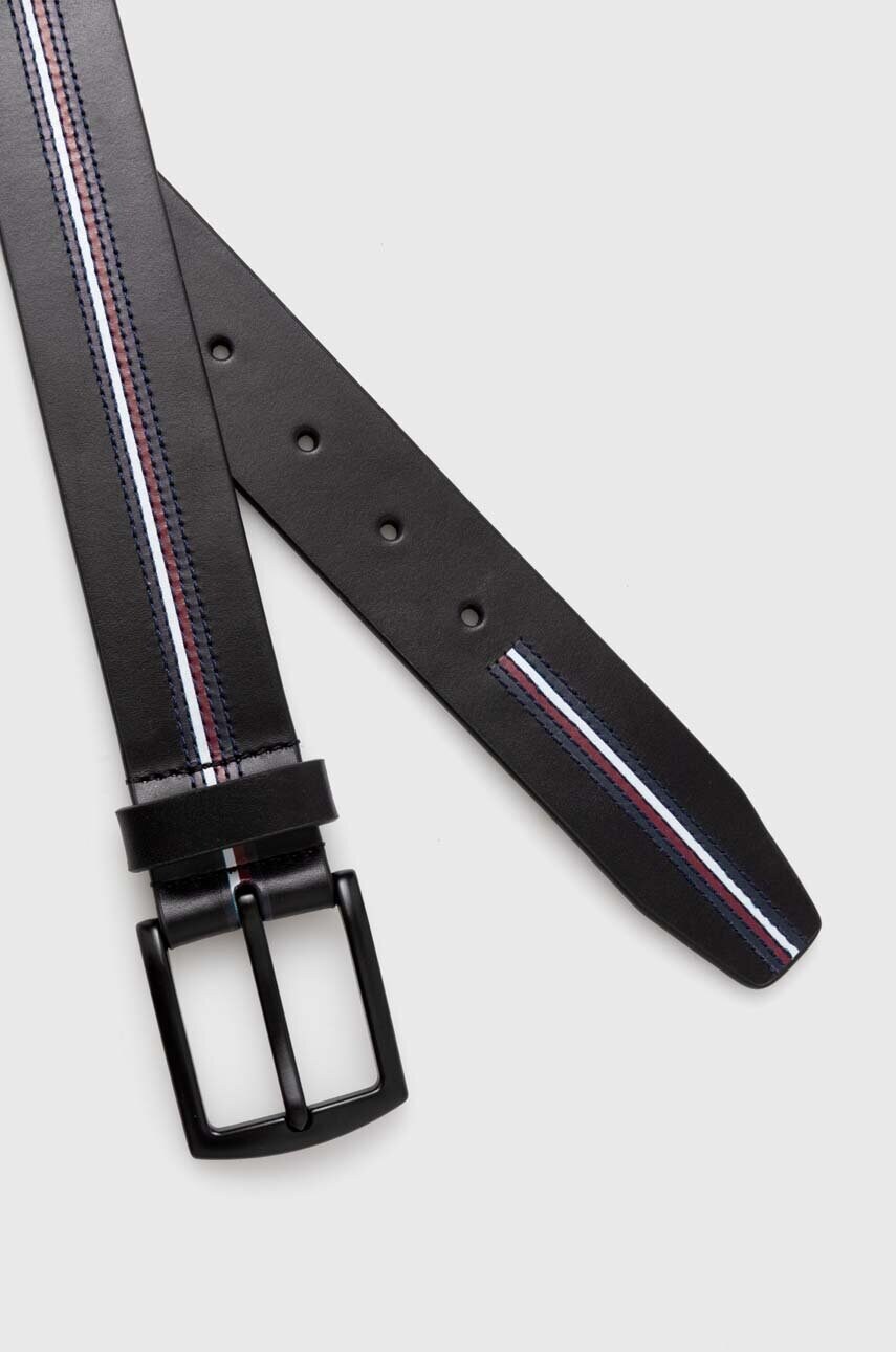 Шкіряний ремінь Tommy Hilfiger чоловічий колір синій