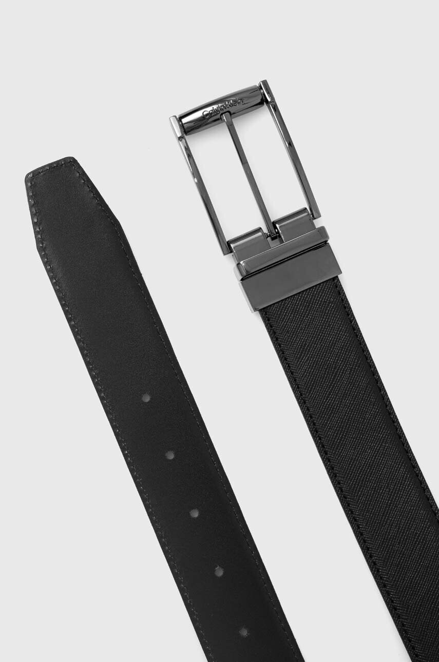Двосторонній шкіряний ремінь Calvin Klein чоловічий колір чорний