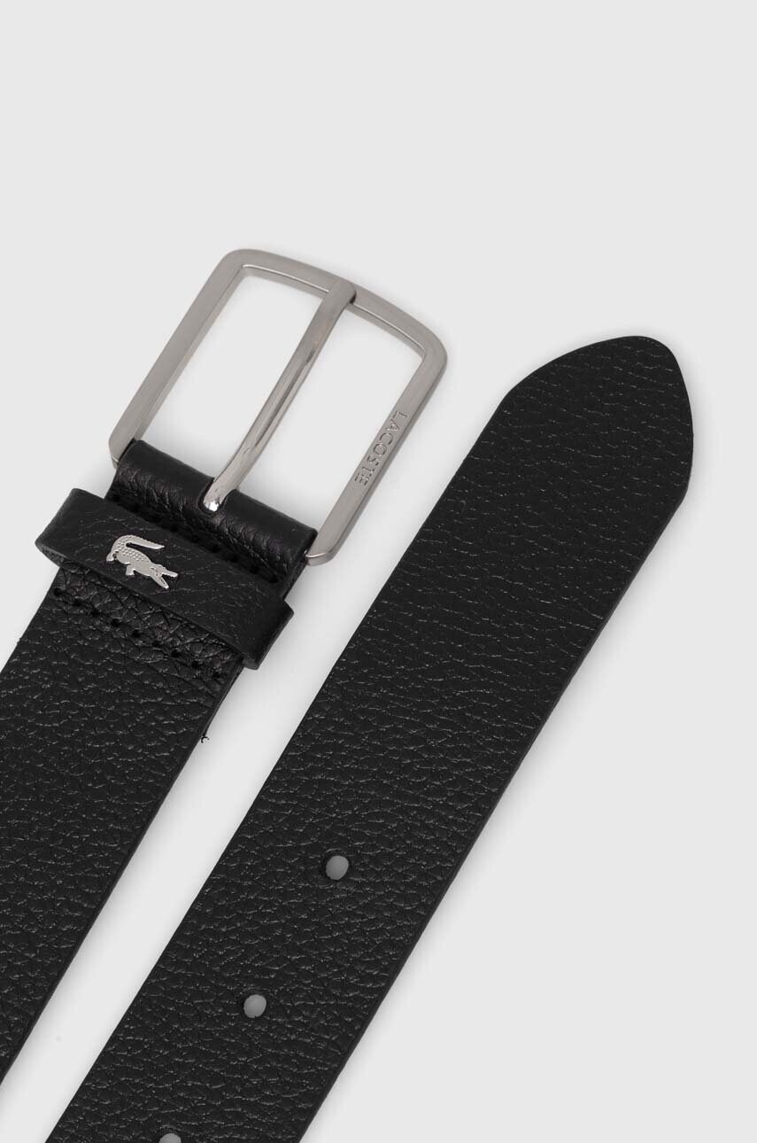 Шкіряний ремінь і футляр для карт Lacoste колір чорний