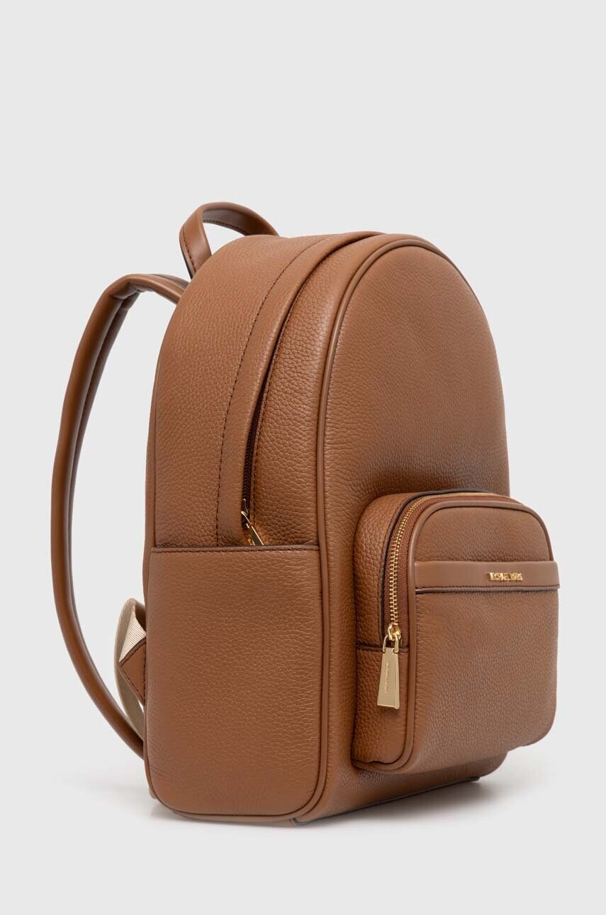 Шкіряний рюкзак MICHAEL Michael Kors жіночий колір коричневий малий однотонний