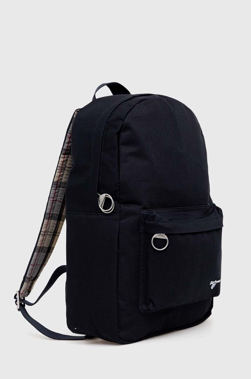Бавовняний рюкзак Barbour колір синій великий однотонний