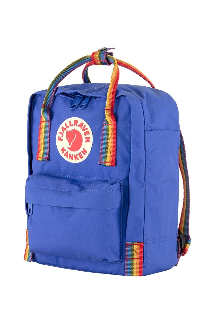 Рюкзак Fjallraven Kanken Rainbow Mini колір синій малий з аплікацією F23621