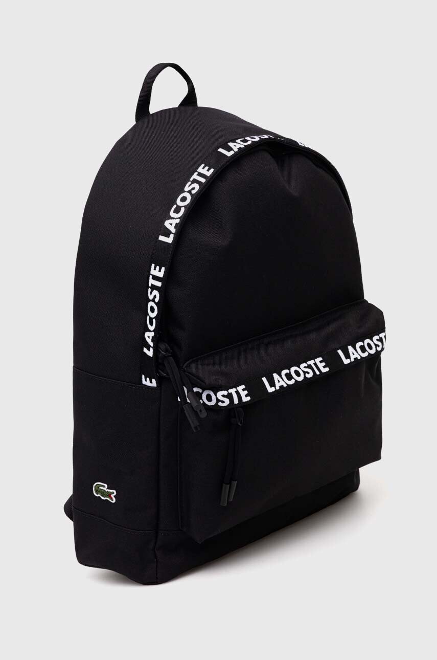 Рюкзак Lacoste колір чорний великий однотонний