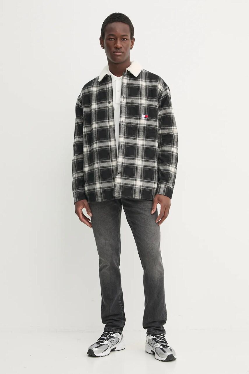 Бавовняне поло Tommy Jeans колір бежевий однотонне DM0DM18312