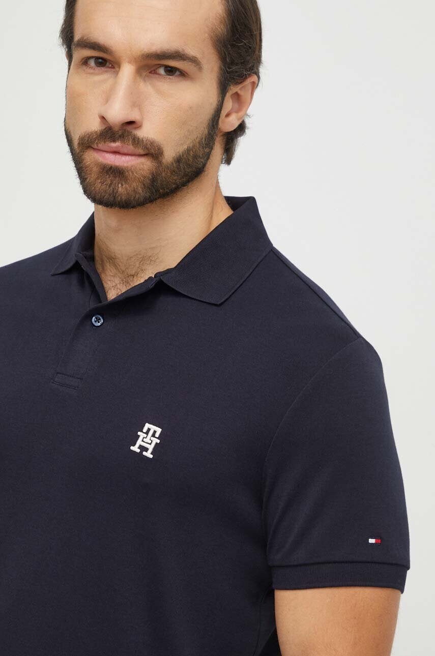 Бавовняне поло Tommy Hilfiger колір синій однотонний