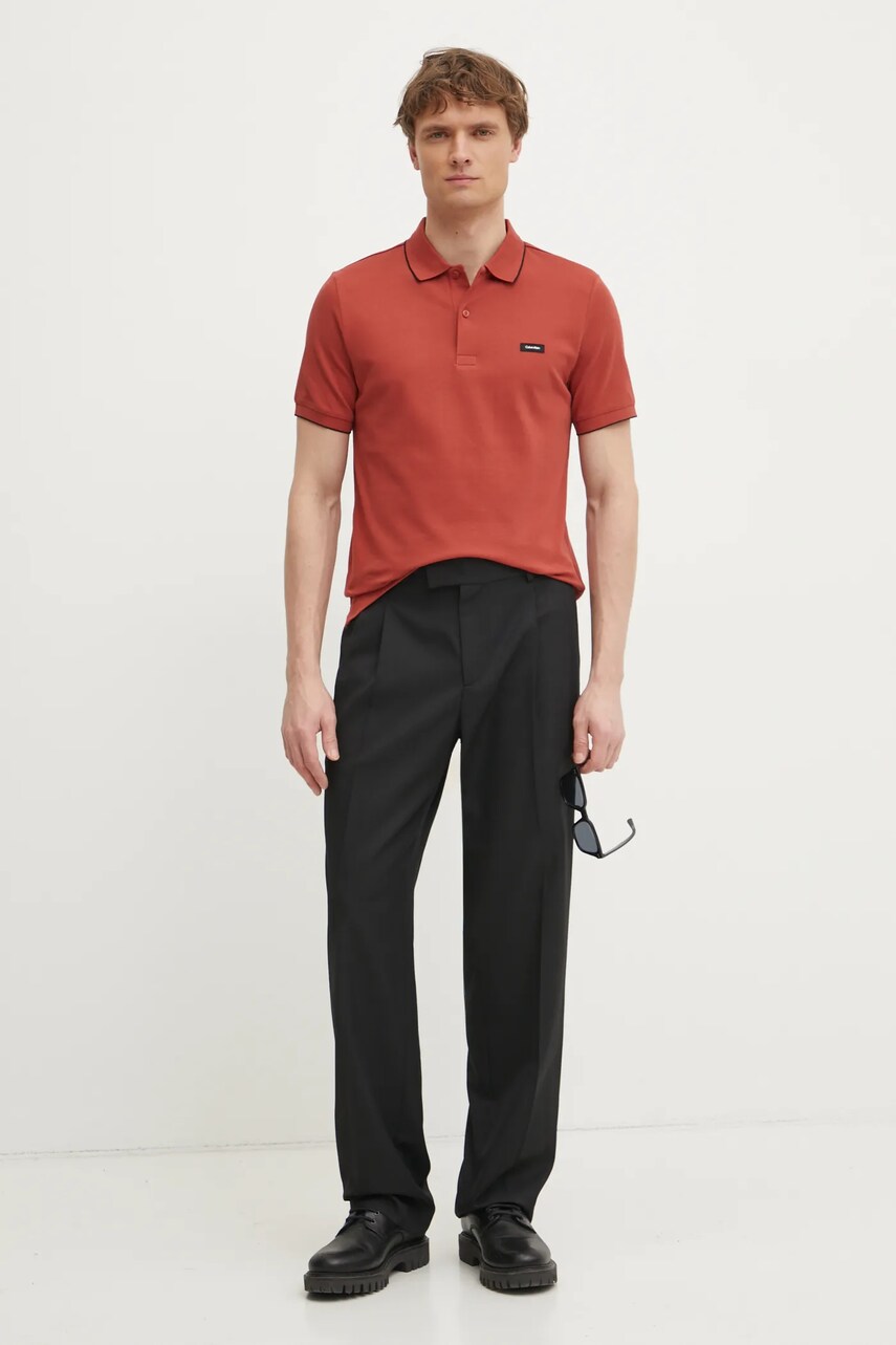 Поло Calvin Klein чоловіче колір чорний однотонне K10K112751