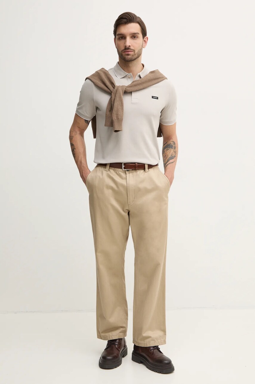 Поло Calvin Klein чоловіче колір чорний однотонне K10K112751