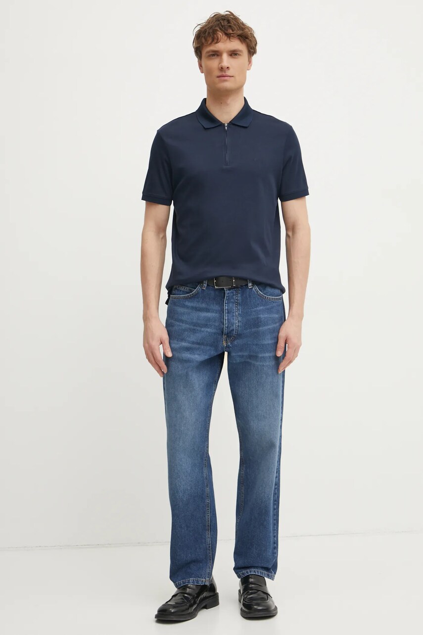 Бавовняне поло Calvin Klein колір чорний однотонне K10K112754