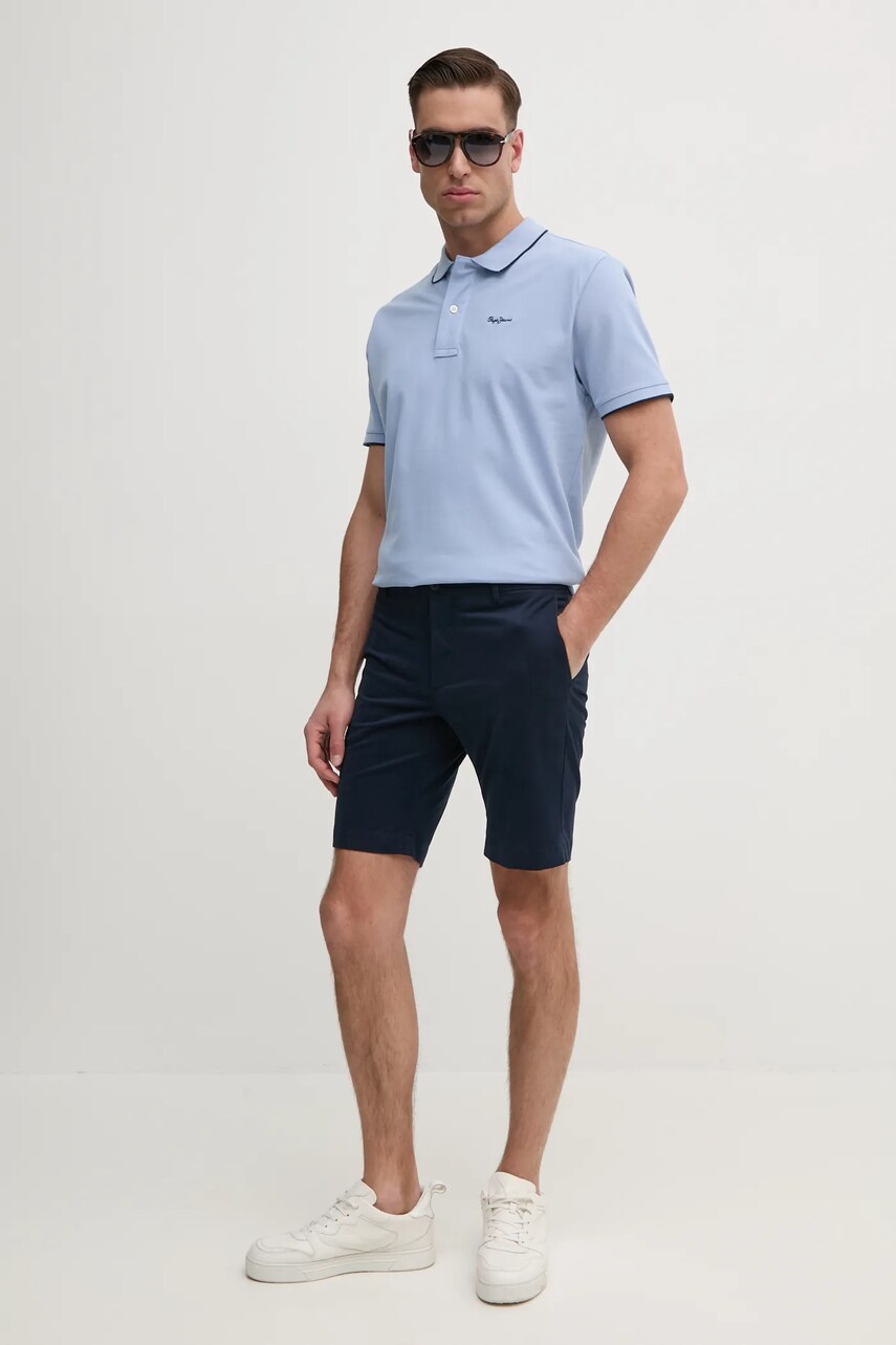 Бавовняне поло Pepe Jeans Hans колір зелений однотонне PM542101