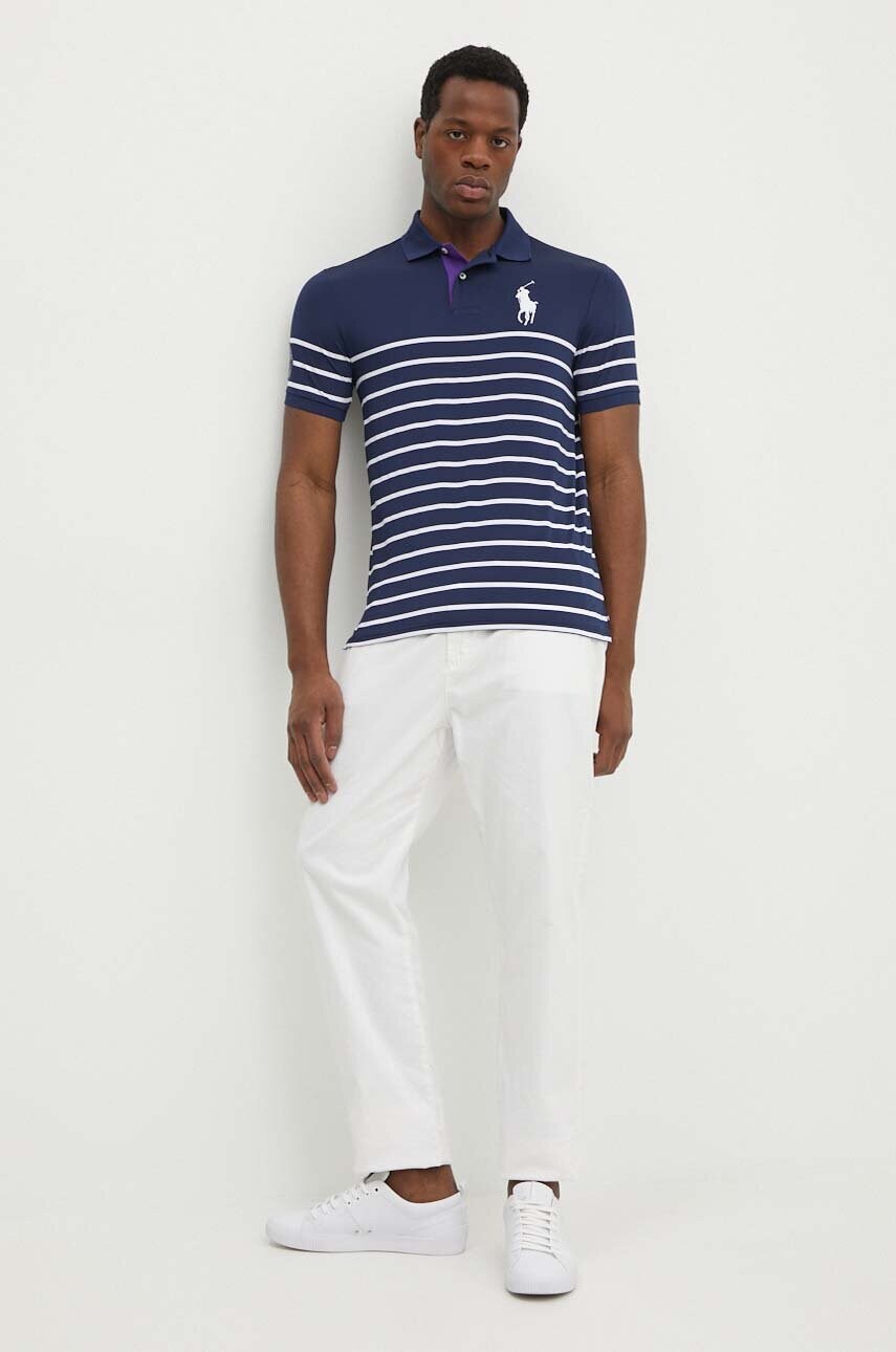 Поло Polo Ralph Lauren чоловіче колір синій візерунок 710950178