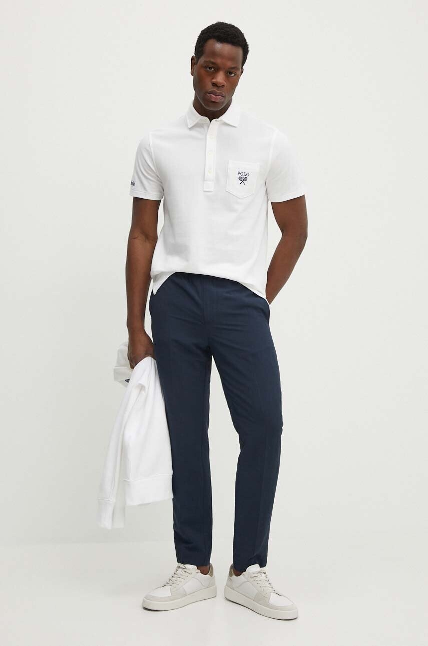 Бавовняне поло Polo Ralph Lauren колір білий з аплікацією 710952180