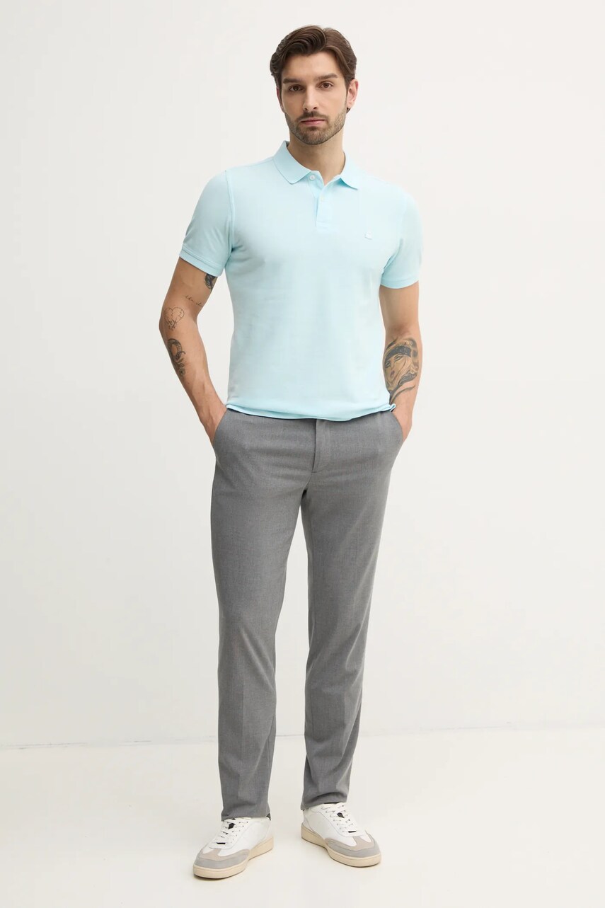 Бавовняне поло United Colors of Benetton колір рожевий однотонне 3089J3179