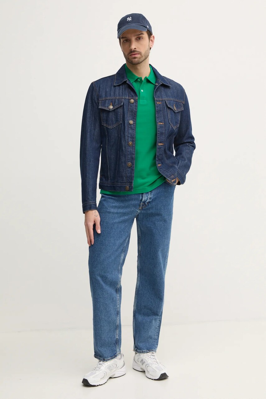 Бавовняне поло United Colors of Benetton колір рожевий однотонне 3089J3179